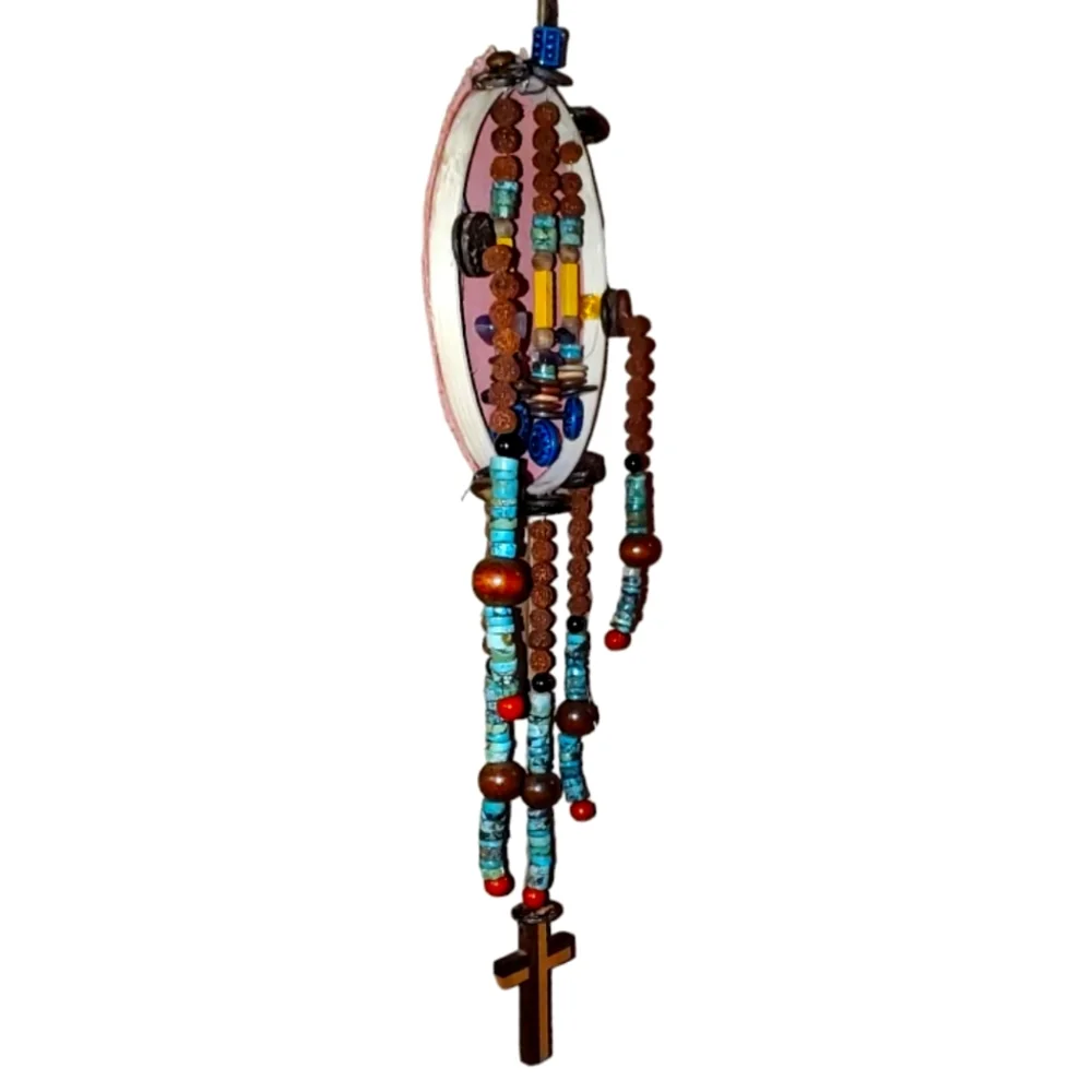 HANDMADE Southwestern Native Indoor Wall Hanging Tribal Art Tourquoise Rust Tan